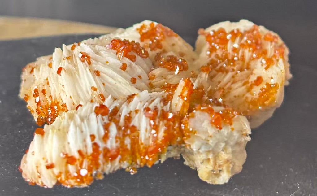 Sunset‑Spark Spherical Barite‑Vanadinite Specimen