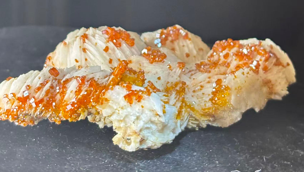 Sunset‑Spark Spherical Barite‑Vanadinite Specimen